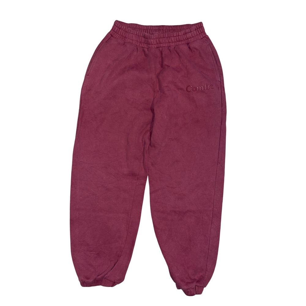 Comfrt‎ Mens Maroon Fleece Jogger Sweatpants Size Large Elastic Waist Lounge